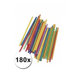 Rayher hobby materialen Hobby materiaal gekleurde knutselhoutjes 180 st