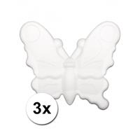 Rayher hobby materialen 3 piepschuim vlinders 12,5 cm