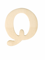 Houten letter Q 4 cm