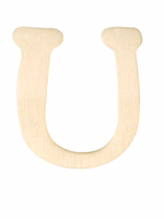 Houten letter U 4 cm