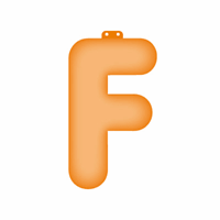 Oranje opblaas letter F