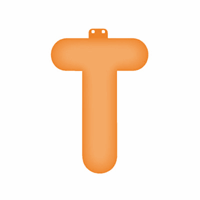 Oranje opblaas letter T