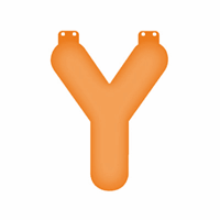 Oranje opblaas letter Y