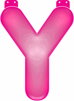 Opblaas letter Y roze
