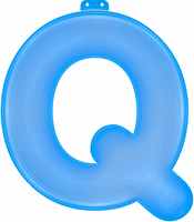 Opblaas letter Q blauw