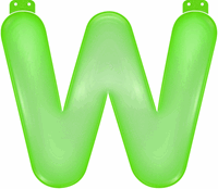 Opblaas letter W groen