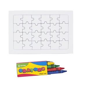 Bellatio DIY puzzel set met krijtjes 24 stukjes