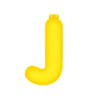 Opblaas letter J geel