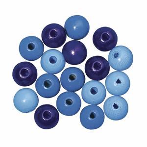 Rayher hobby materialen Blauw gekleurde houten kralen 6 mm