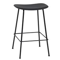 Muuto Fiber Barhocker mit Rohrgestell Schwarz/ Schwarz H66 cm