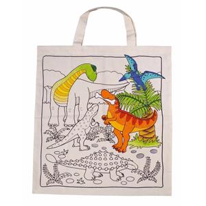 Inkleurbaar tasje met dinosaurus motief