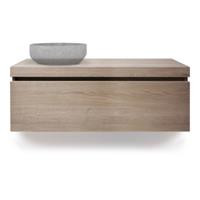 Looox Wood Collection drawer box 120 cm. met 1 lade eiken, old grey