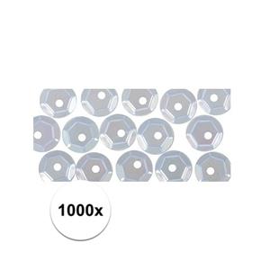 Rayher hobby materialen 1000x Pailletten kristal 6 mm