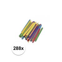 Rayher hobby materialen Gekleurde knutselhoutjes 288 stuks