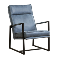 Gijs Meubels Leren fauteuil square, grijs leer, grijze stoel