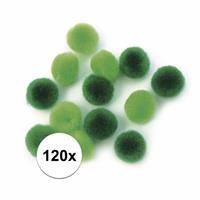 Rayher hobby materialen 120x groene knutsel pompons 15 mm