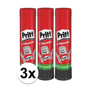 3x Pritt lijmstift 11 gr Wit