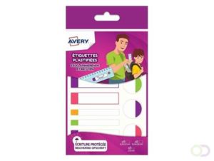 Avery Family gelamineerde etiketten, etui met 24 etiketten, geassorteerde formaten en fluo kleuren