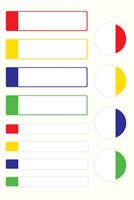 Avery Family gelamineerde etiketten, etui met 24 etiketten, geassorteerde formaten en standaard kleuren