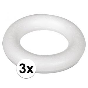 Rayher hobby materialen 3x Piepschuim ringen 15 cm Wit