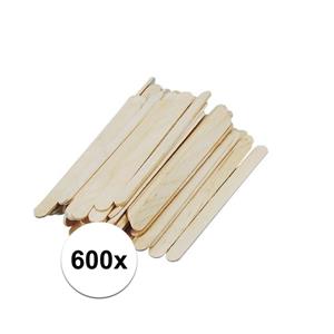 600x naturel ijsstokjes knutselhoutjes 5,5 cm Beige