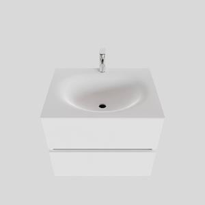 Boss&wessing Badkamermeubel Solid Surface BWS Stockholm 60x46 cm Mat Wit (met 1 kraangat)