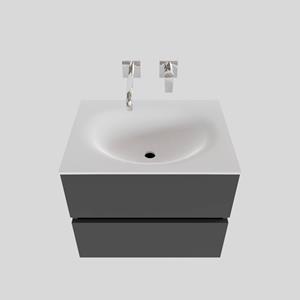 Boss&wessing Badkamermeubel Solid Surface BWS Stockholm 60x46 cm Mat Antraciet (zonder kraangat)