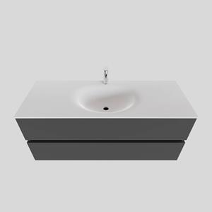 Boss&wessing Badkamermeubel Solid Surface BWS Stockholm 120x46 cm Midden Mat Antraciet (met 1 kraangat)