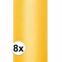 8x rollen tule stof geel 0,15 x 9 meter Geel