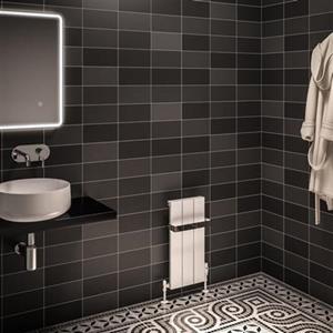 Eastbrook Rosano verticale aluminium radiator 28x60cm mat wit 316 Watt
