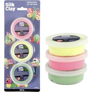 Silk Clay kleiset roze/lime/groen 14 gram 3-delig