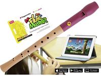 Flute Master (App) mit Blockflöte aus Holz-Kunststoff (barocke Griffweise)