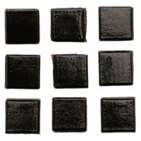 140 stuks vierkante mozaieksteentjes zwart 1 cm Zwart