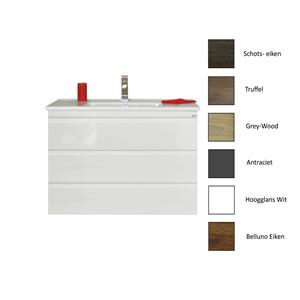 sanicare Badkamermeubelset  Q7 Drie Soft-Close Laden Greeploos 100 cm (alle kleuren, spiegel optioneel)