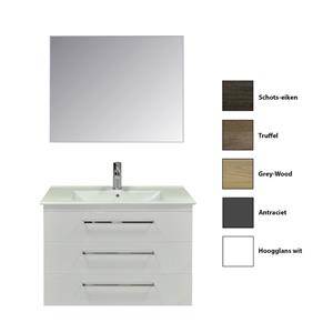 sanicare Badkamermeubelset  Q6 Drie Laden Chromen Greep 100 cm (alle kleuren, spiegel optioneel)