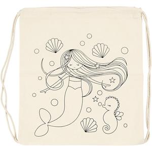Inkleurbaar rugzakje zeemeermin 41 cm Wit