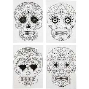 Hobby krimpfolie Day of the dead 4 vellen Wit