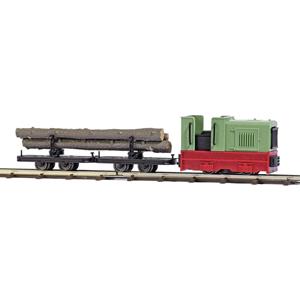 H0f Feldbahn Start-Set Holztransport