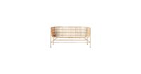 Bank Coon Ijzer/Rattan 140 x 65,5 cm - Bruin