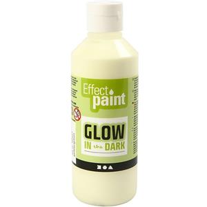 Halloween - Gele glow in the dark verf 250 ml Geel