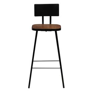 Barstoel massief gerecycled hout donkerbruin 4 st