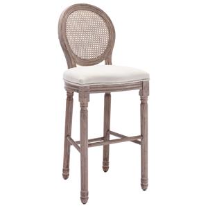Barstoel 48x52x123 cm linnen rattan crmewit 2 st