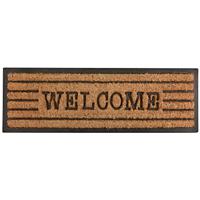 esschert design Gummi & Kokos Fußmatte "Welcome", ca. 75 x 25 cm braun