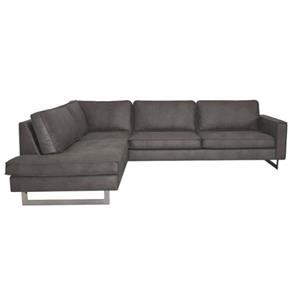 HomingXL Hoekbank Riverdance chaise longue links leer Colorado grijs 02 2,17 x 2,90 mtr breed