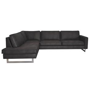 HomingXL Hoekbank Riverdance chaise longue links leer Colorado antraciet 01 2,17 x 2,90 mtr breed