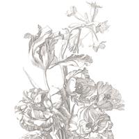 KEK Amsterdam Wallpaper Panel 180 x 142,5 cm - Engraved Flowers