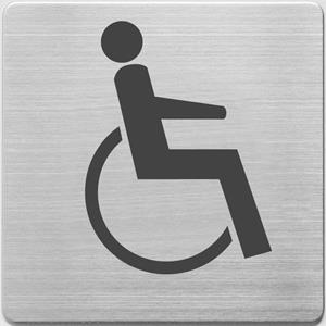 AL-450-4 Pictogram RVS 90x90x1mm - WC Gehandicapten -