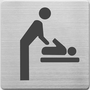 Dobeno pictogram Alco RVS 90x90x1mm - WC baby ruimte -