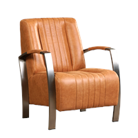 Gijs Meubels Leren fauteuil glamour, cognac leer, cognac stoel