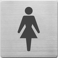 AL-450-1 Pictogram RVS 90x90x1mm - WC Dames -